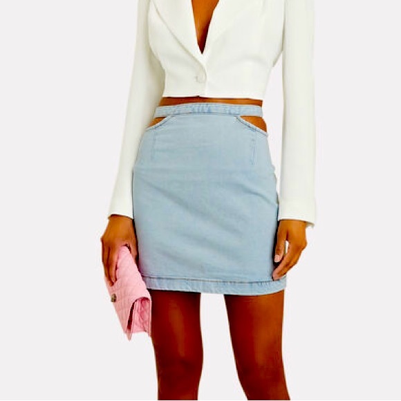 WeWoreWhat Dresses & Skirts - NWT WeWoreWhat Denim Cut Out Mini Skirt